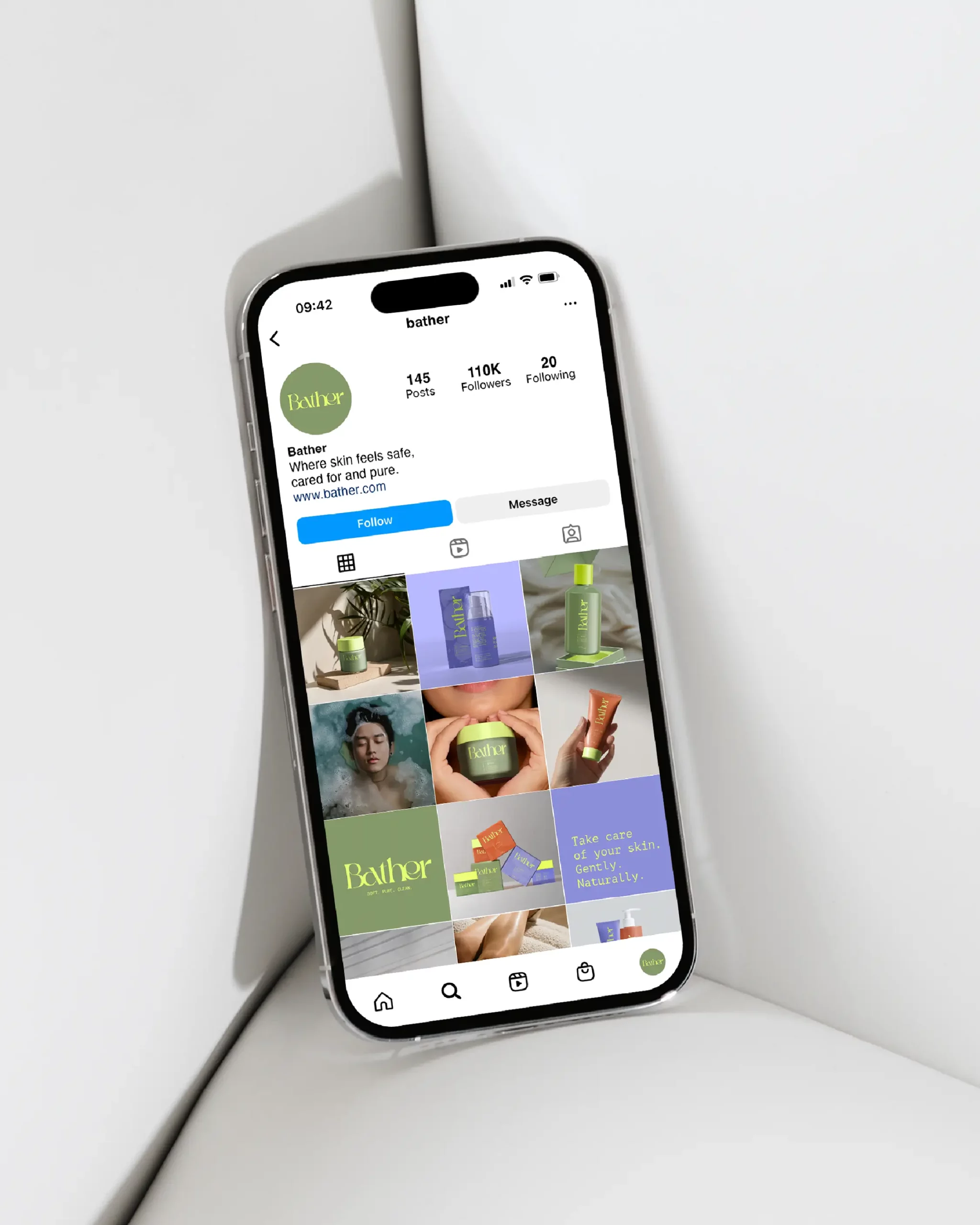 Réseaux sociaux Bather — direction artistique Marion Gosse