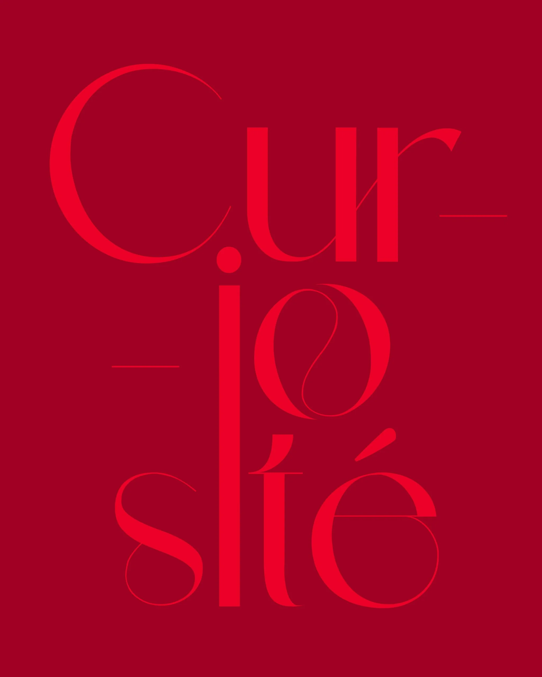 Typographie Curiosité — projet graphique par Marion Gosse, graphiste à Montpellier