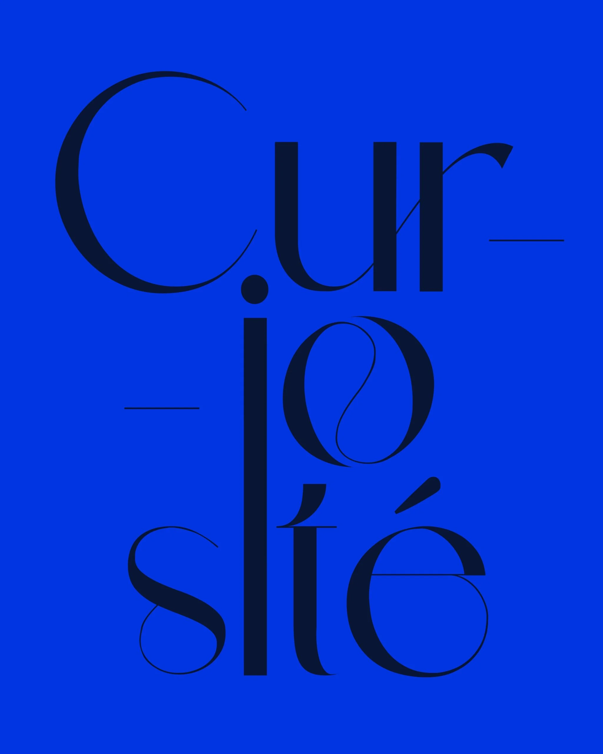 Typographie Curiosité — projet graphique par Marion Gosse, graphiste à Montpellier