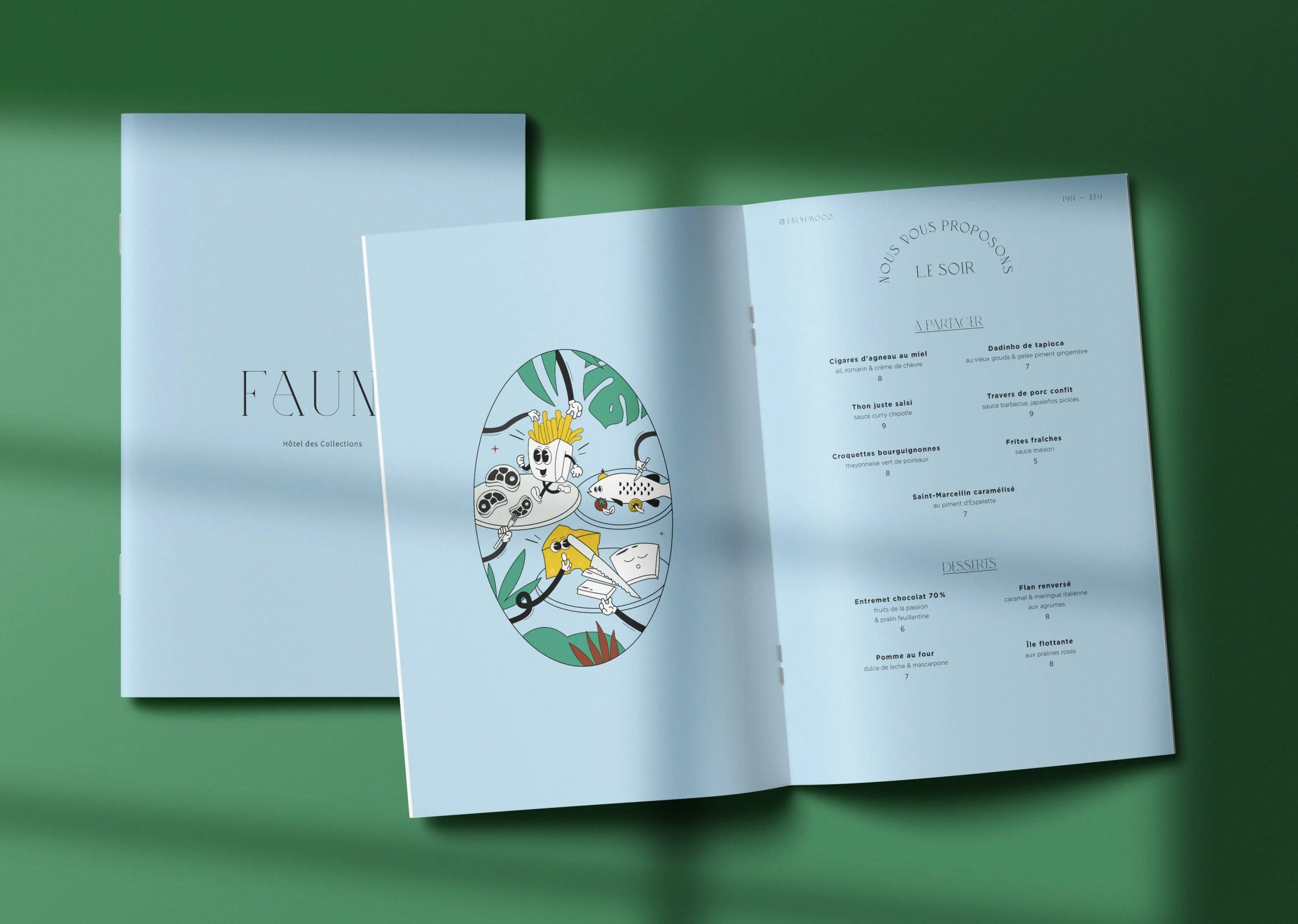 Menu Faune — direction artistique Marion Gosse