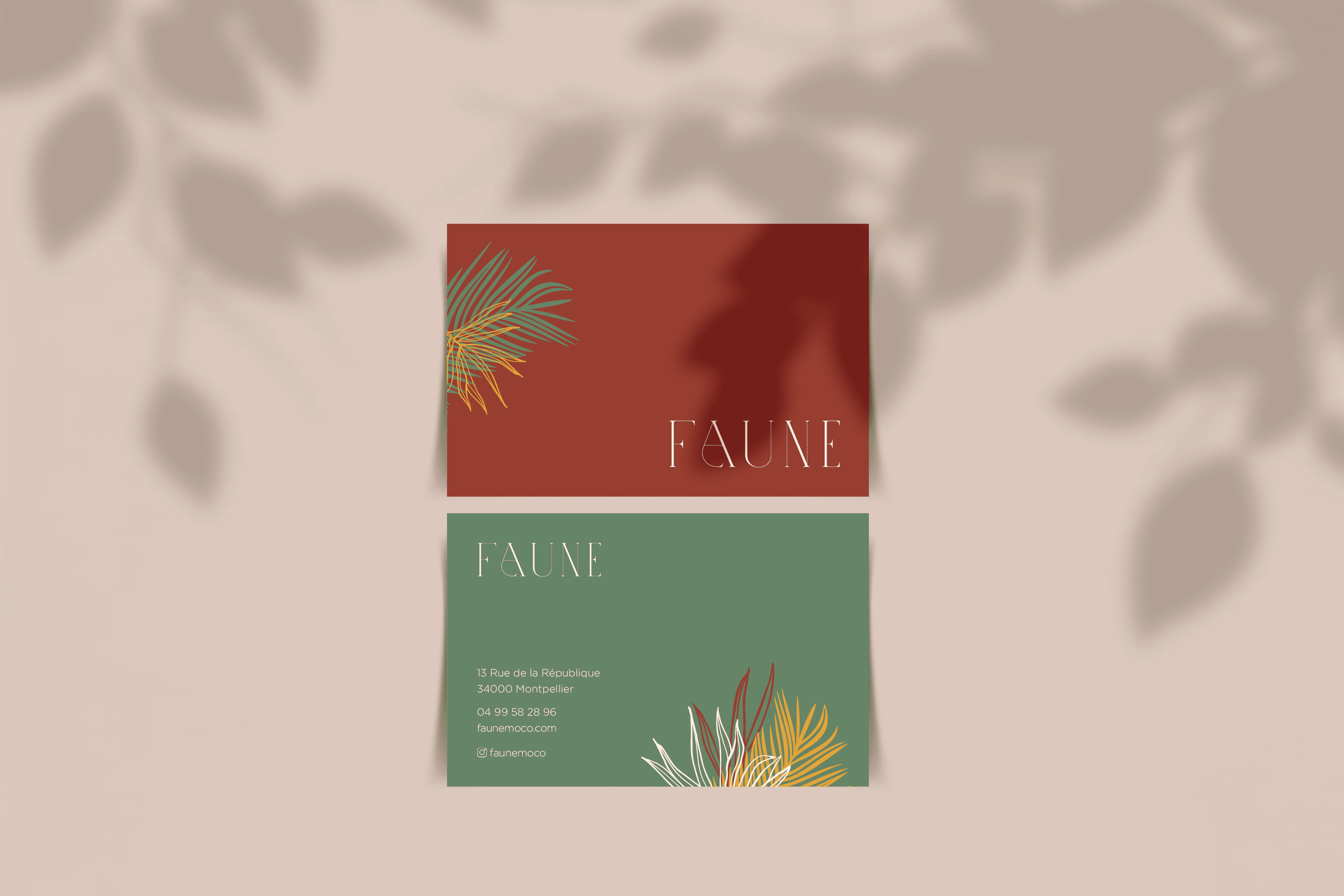 Mockup Faune — direction artistique Marion Gosse
