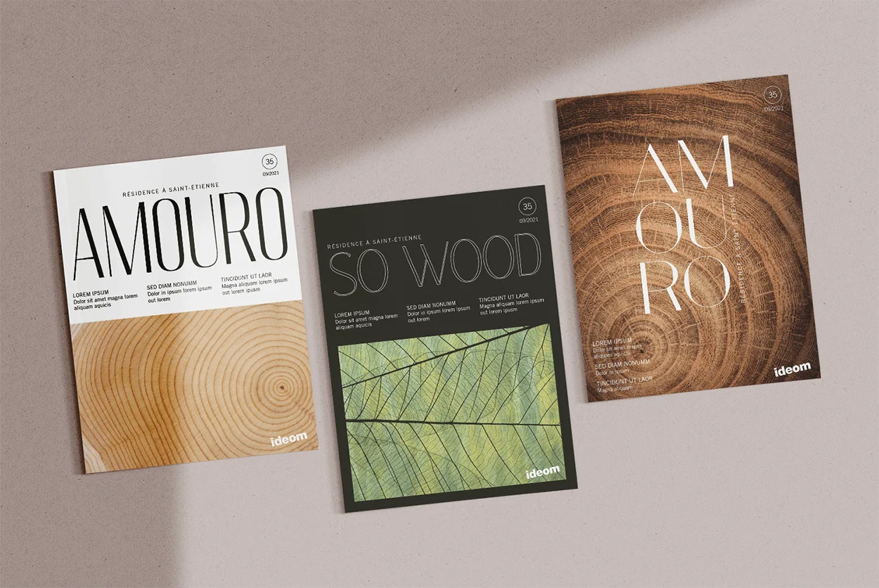 Couverture plaquette Ideom — direction artistique Marion Gosse