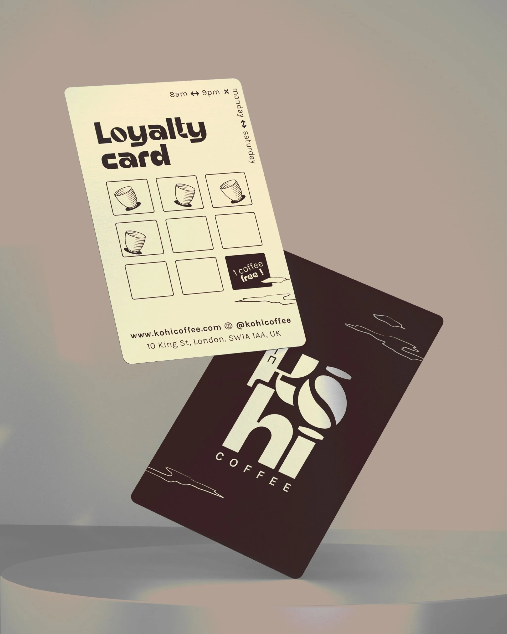 Carte de fidélité Kōhī — design Marion Gosse