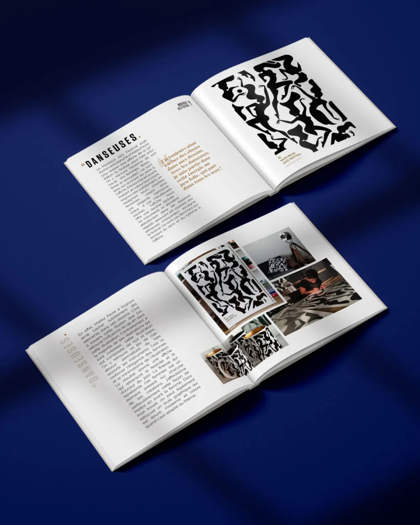 Magazine Malika Favre — mise en page par Marion Gosse