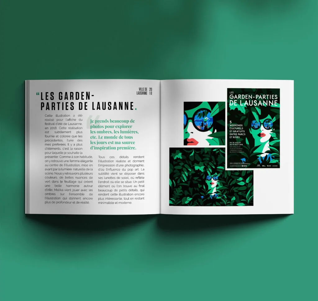 Magazine Malika Favre — mise en page par Marion Gosse