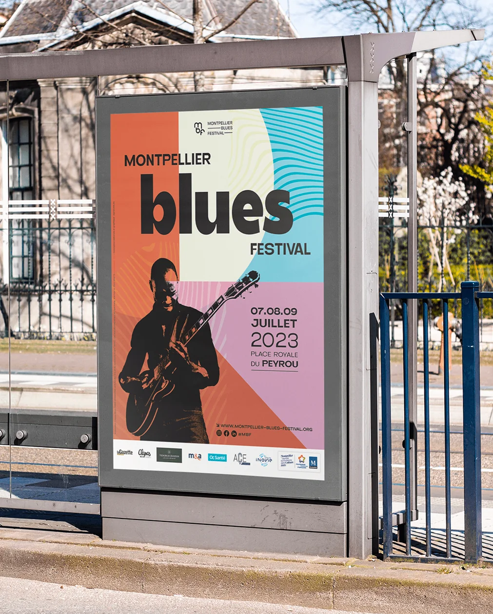 Montpellier Blues Festival — identité visuelle par Marion Gosse, graphiste à Montpellier